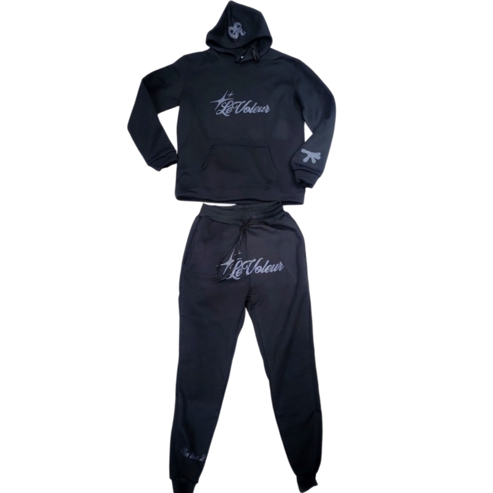 Le Voleur Black Tracksuit Size Medium